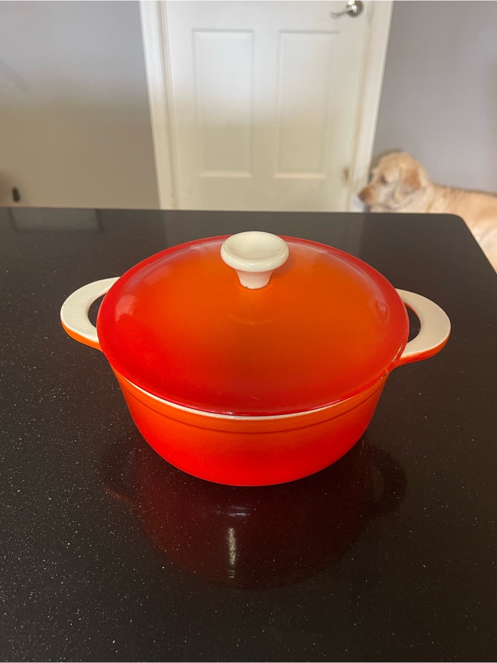 Flame Orange Descoware MCM 1970s Dutch oven
